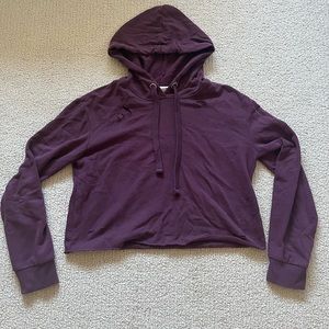 Garage Distressed Pullover Cropped Hoodie